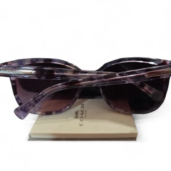 Coach Purple Tortoise Sunglasses For Women With Case EUC - Picture 7 of 7